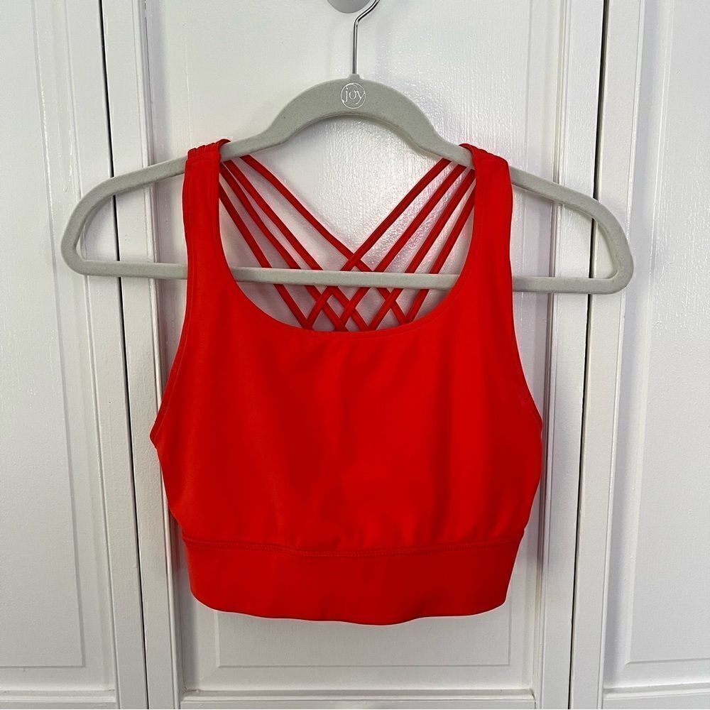 Threads 4 Thought Women’s  Strappy Sports Bra Goji Color Size Medium - Picture 3 of 14
